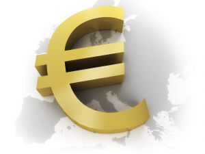 Gold Euro symbol for investing section